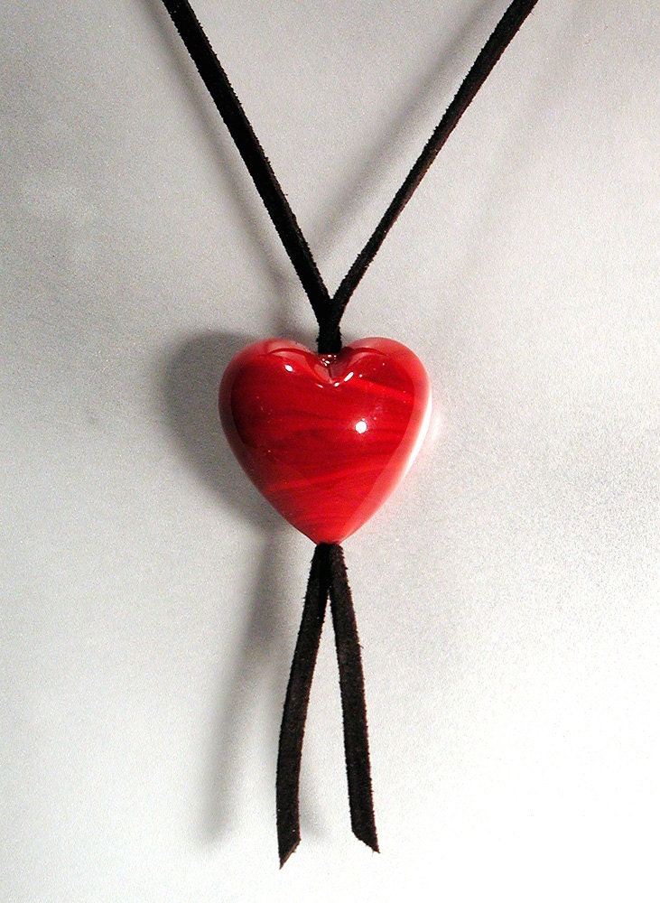 HEART Murano glass charm handmade in Murano by Cesare Sent original made in Italy fashion glass pendant alcantar slim cord crafts nice