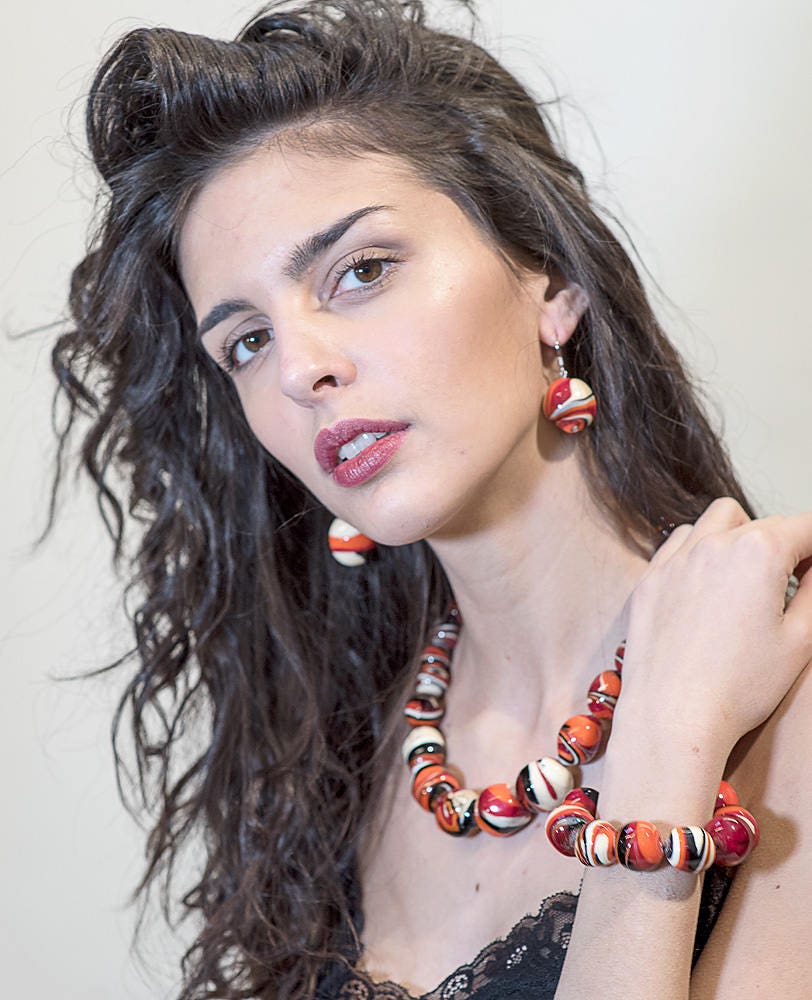 SAX.BR Murano glass bracelet handmade in Murano by Cesare Sent original made in Italy beautiful different elegant fashion lampworking beads