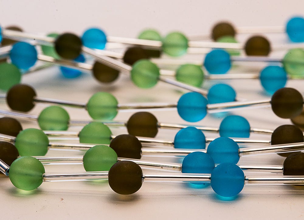 Murano glass necklace made by Cesare Sent original made in Italy elegant color multi strands long necklace crafts jewellery Statement gift