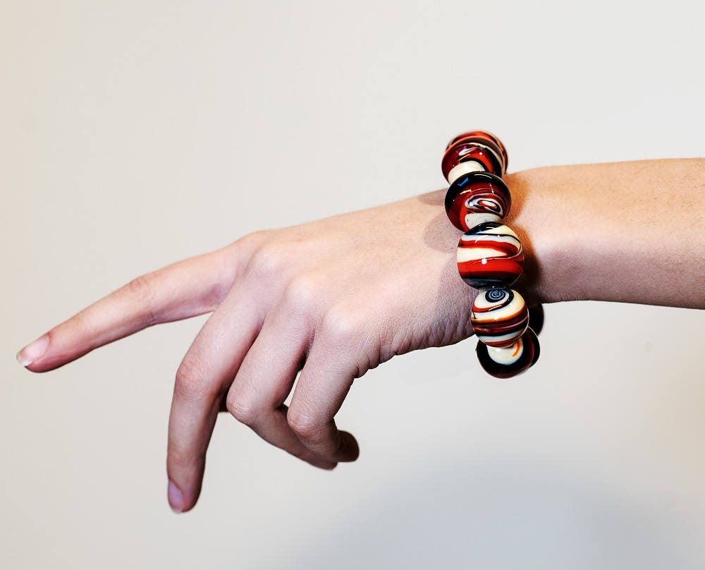SAX.BR Murano glass bracelet handmade in Murano by Cesare Sent original made in Italy beautiful different elegant fashion lampworking beads