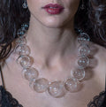 Blown glass necklace -Glass bubbles - Spheres - transparent beads - statement necklace - necklace - Murano glass- Murano necklace