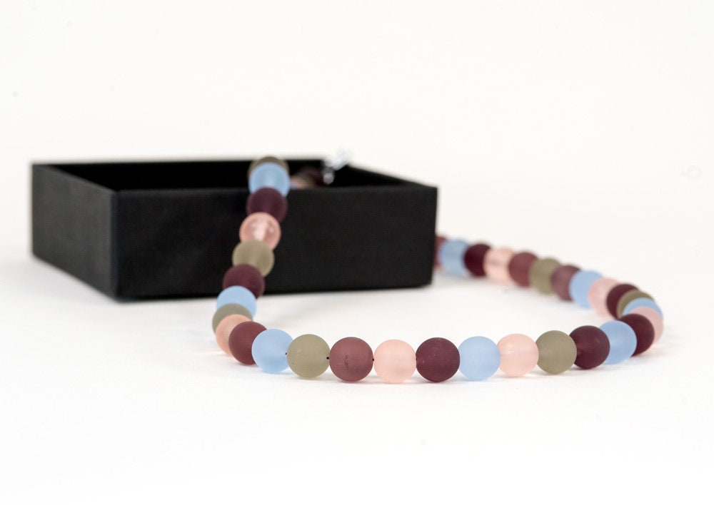 SLIM collana Necklace Murano glass handmade by Cesare Sent original made in italy elegant fashion modern matt accessory colors crafts nice