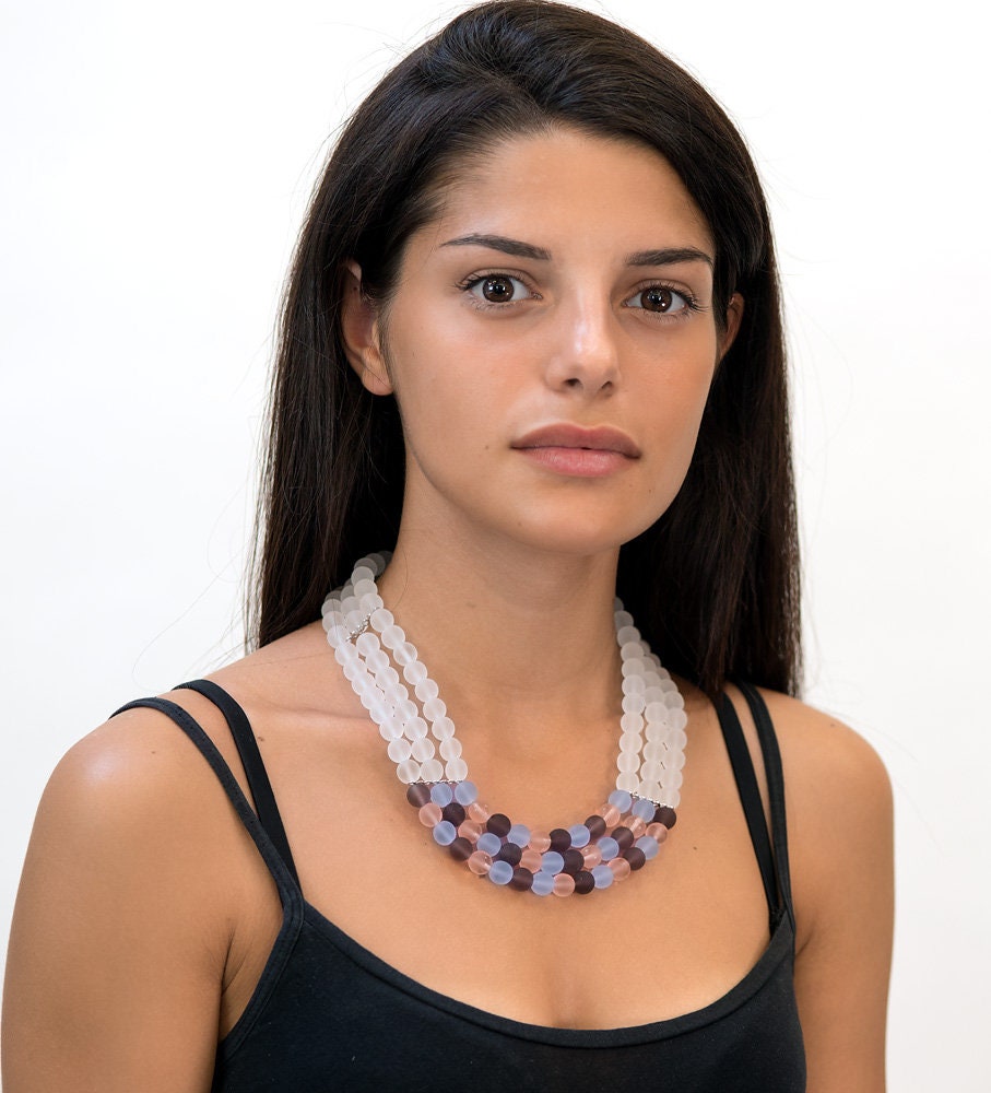 Necklace Murano glass necklace handmade in Murano by Cesare Sent original made in italy elegant modern fashion glass jewelery sandblasted