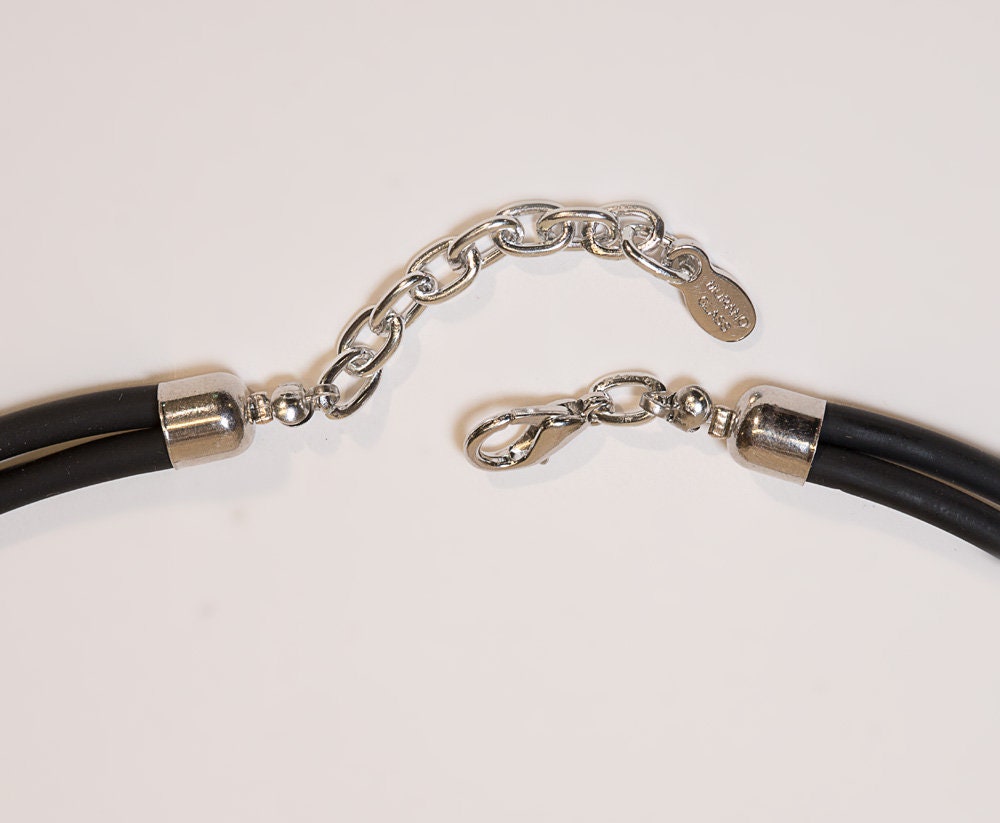 Blown glass necklace -Glass bubbles - Spheres - Colorful transparent beads - statement necklace - Rubber cord - Murano glass