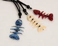 Murano glass jewel - fishbone - adjustable cord - funny jewel -