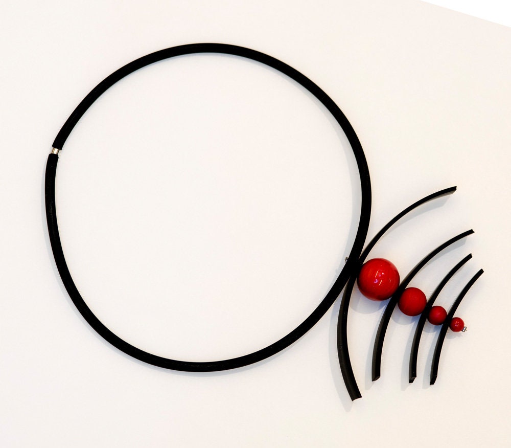 NECKLACE Murano glass handmade in Murano by Cesare Sent original made in Italy glass beads rubber tube fashion modern different crafts