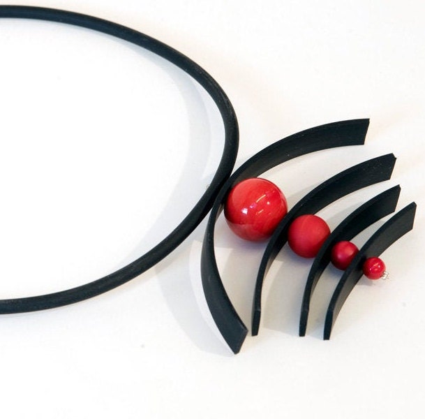 NECKLACE Murano glass handmade in Murano by Cesare Sent original made in Italy glass beads rubber tube fashion modern different crafts