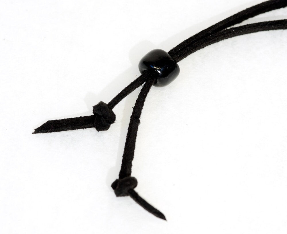 Murano Glass Snake Pendant, Lampwork Animal Necklace, Leather Cord