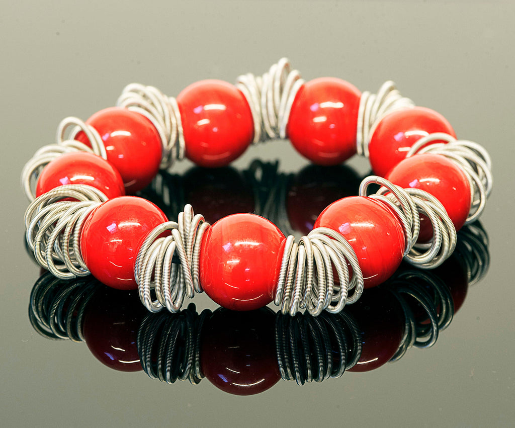 Bracelet Murano glass bracelet handmade in Murano by Cesare Sent original made in Italy red fashion elegant crafts glass jewelery