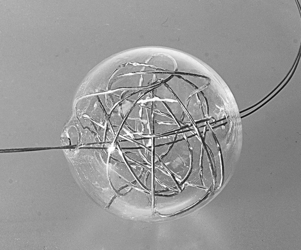 Metal wire blown glass necklace - Glass bubbles - Spheres - Statement necklace - Geometric - Abstract - Modern - Murano glass