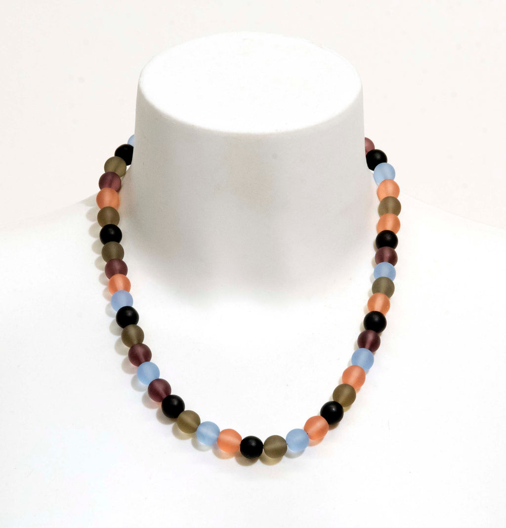 Necklace- bracelet- earrings - Murano glass parure - handmade by Cesare Sent original made in Italy crafts - frosted glass - gift - bisex