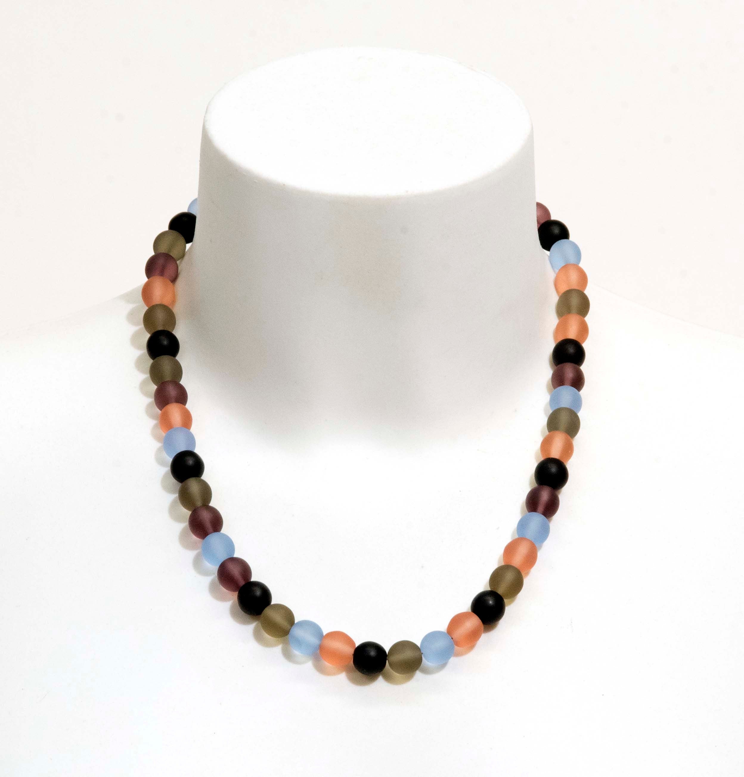 Necklace- bracelet- earrings - Murano glass parure - handmade by Cesare Sent original made in Italy crafts - frosted glass - gift - bisex