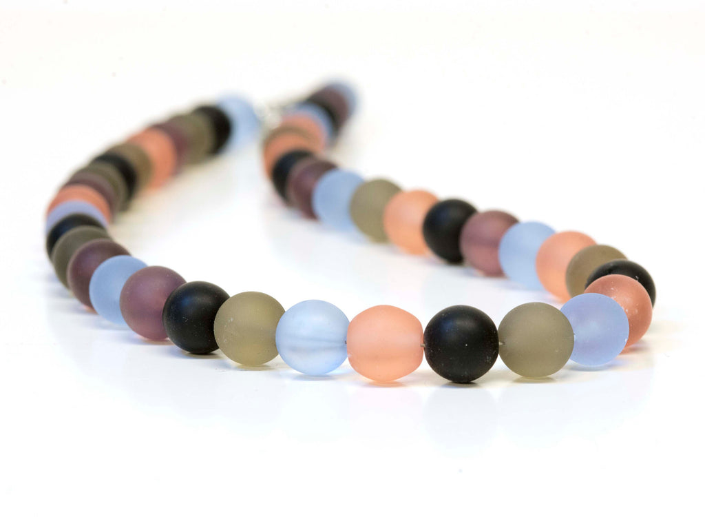 Necklace- bracelet- earrings - Murano glass parure - handmade by Cesare Sent original made in Italy crafts - frosted glass - gift - bisex