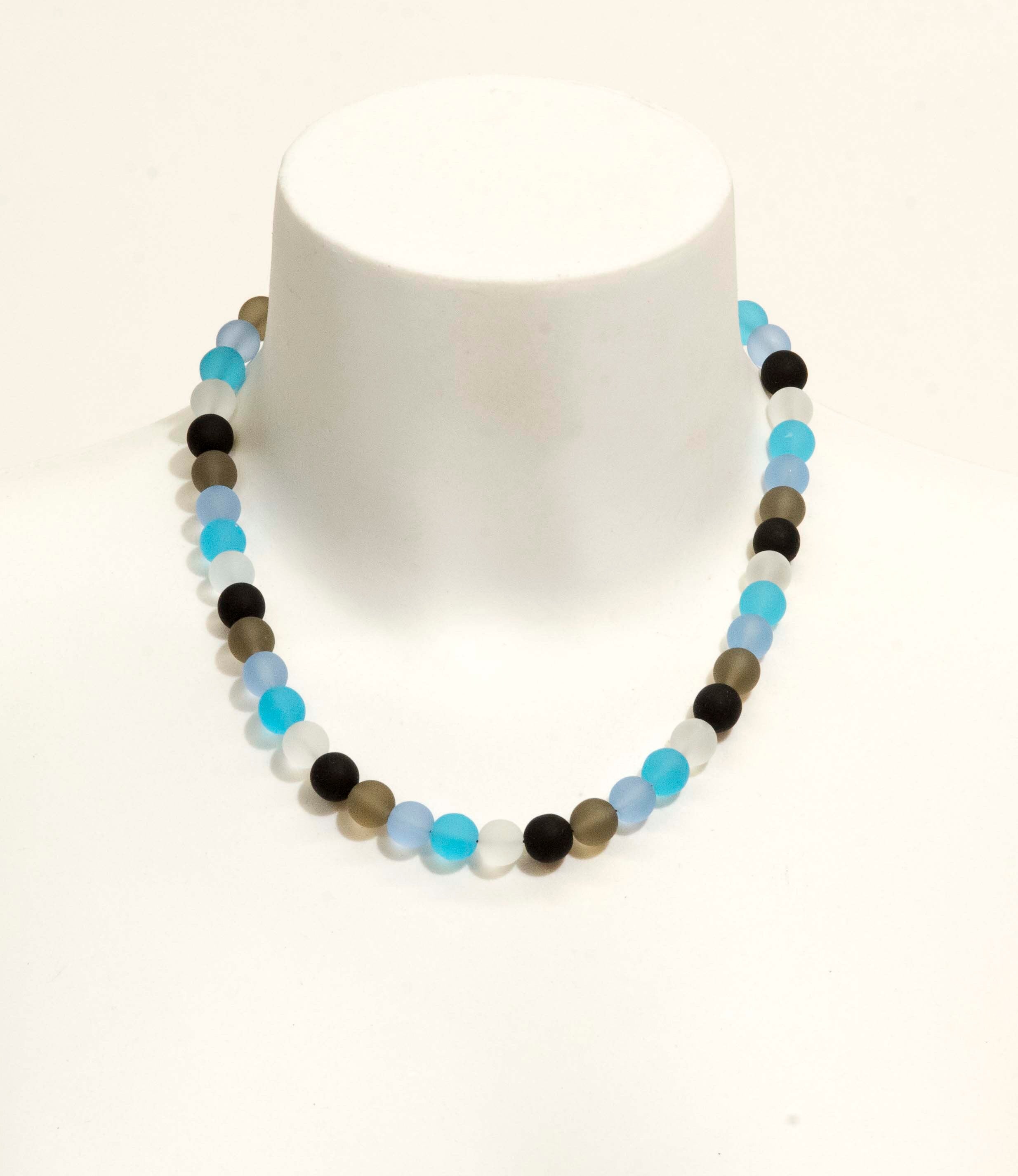 Necklace- bracelet- earrings - Murano glass parure - handmade by Cesare Sent original made in Italy crafts - frosted glass - gift - bisex