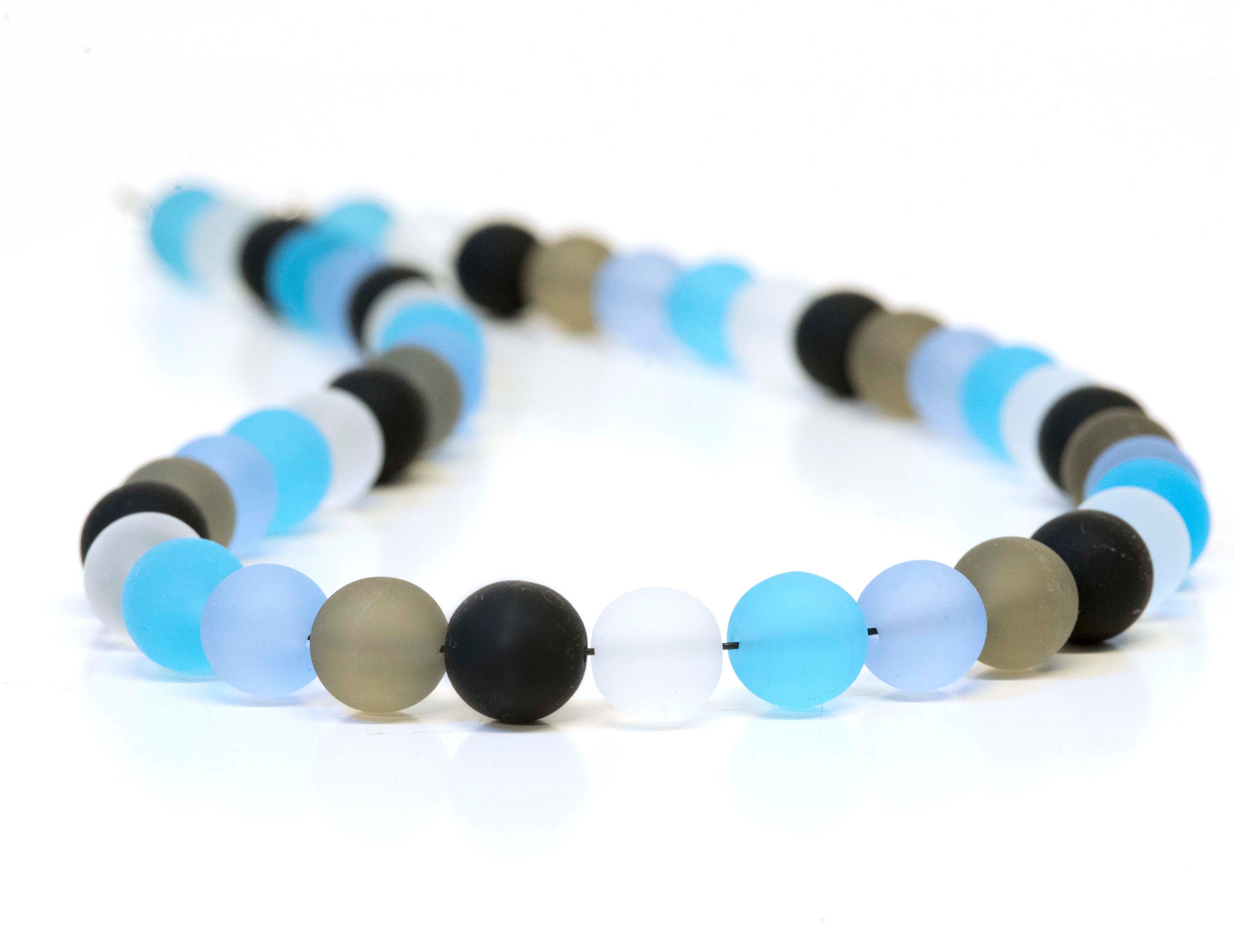 Necklace- bracelet- earrings - Murano glass parure - handmade by Cesare Sent original made in Italy crafts - frosted glass - gift - bisex