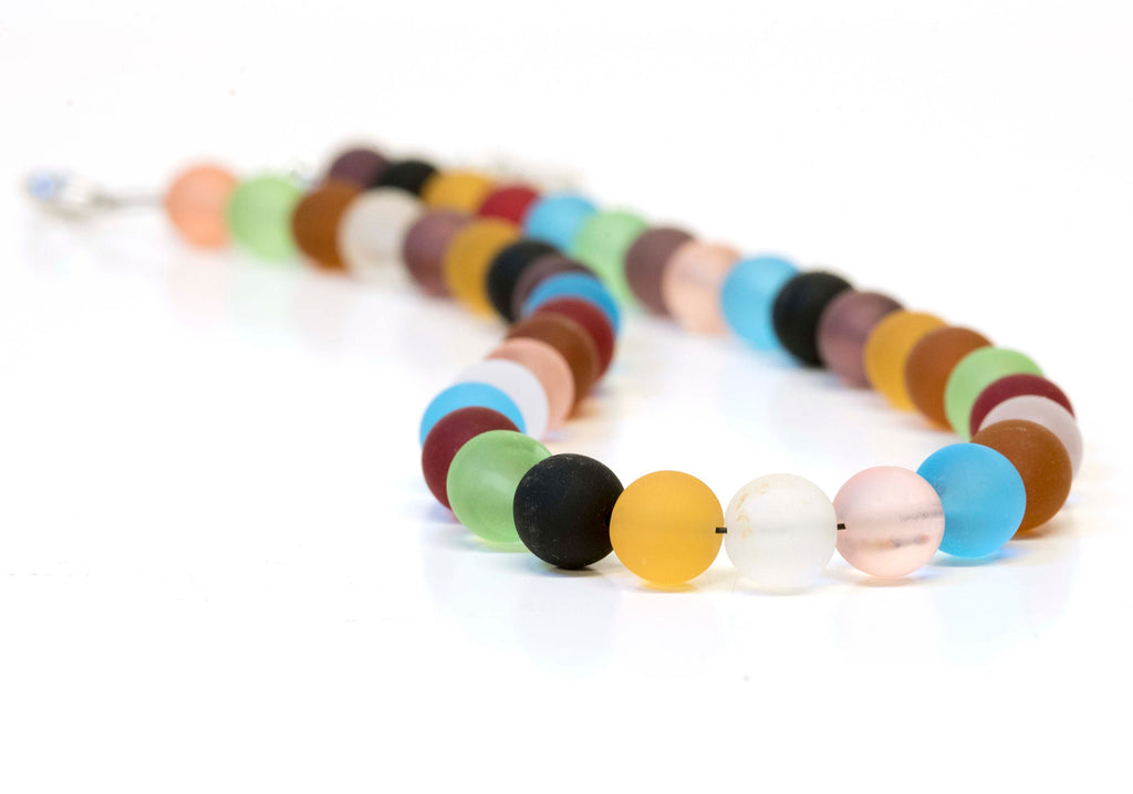 Necklace- bracelet- earrings - Murano glass parure - handmade by Cesare Sent original made in Italy crafts - frosted glass - gift - bisex