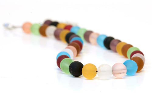 Necklace- bracelet- earrings - Murano glass parure - handmade by Cesare Sent original made in Italy crafts - frosted glass - gift - bisex