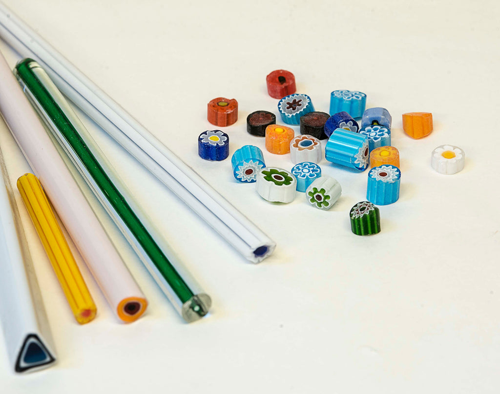 Millefiori Glass Plate, Handmade Murano Art Decor (6.30 inch)