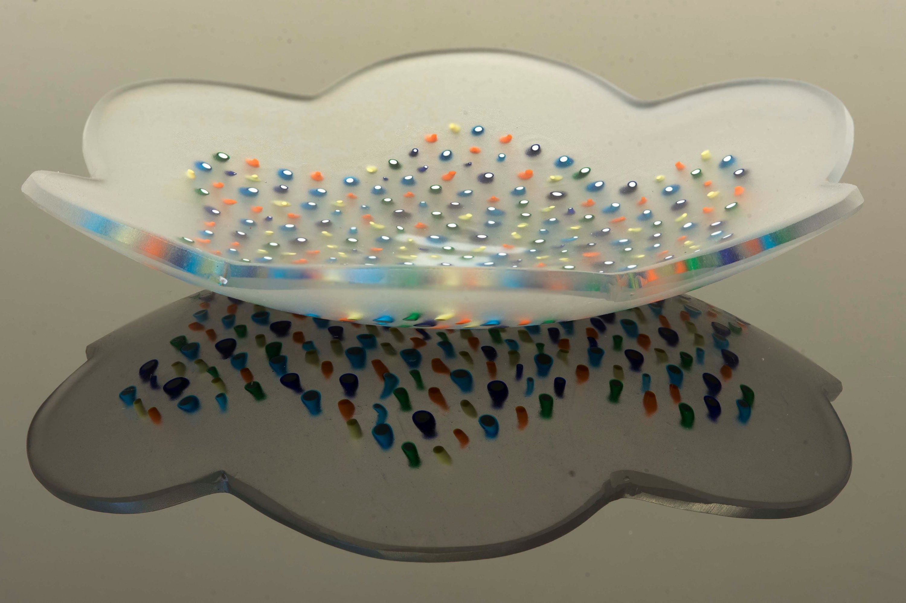 Murano glass bowl Exclusive original decorative object. Refined unique piece. OOAK Cesare Sent.