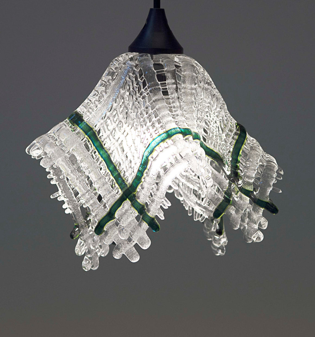 Pendant lamp glass Murano worked. Modern led lamp. Chandeliers Home Bedroom Living Room Hand Suspension. Ceiling lamp-handkerchief shape