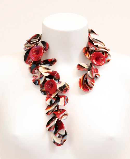 Murano glass necklace handmade original made in Italy wonderful necklace glass flowers crafts elegant jewellery Phone essential to ship.