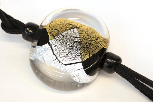 Murano glass necklace handmade in Murano by Cesare Sent original made in italy fashion elegant accessory silver leaf crafts lampworking