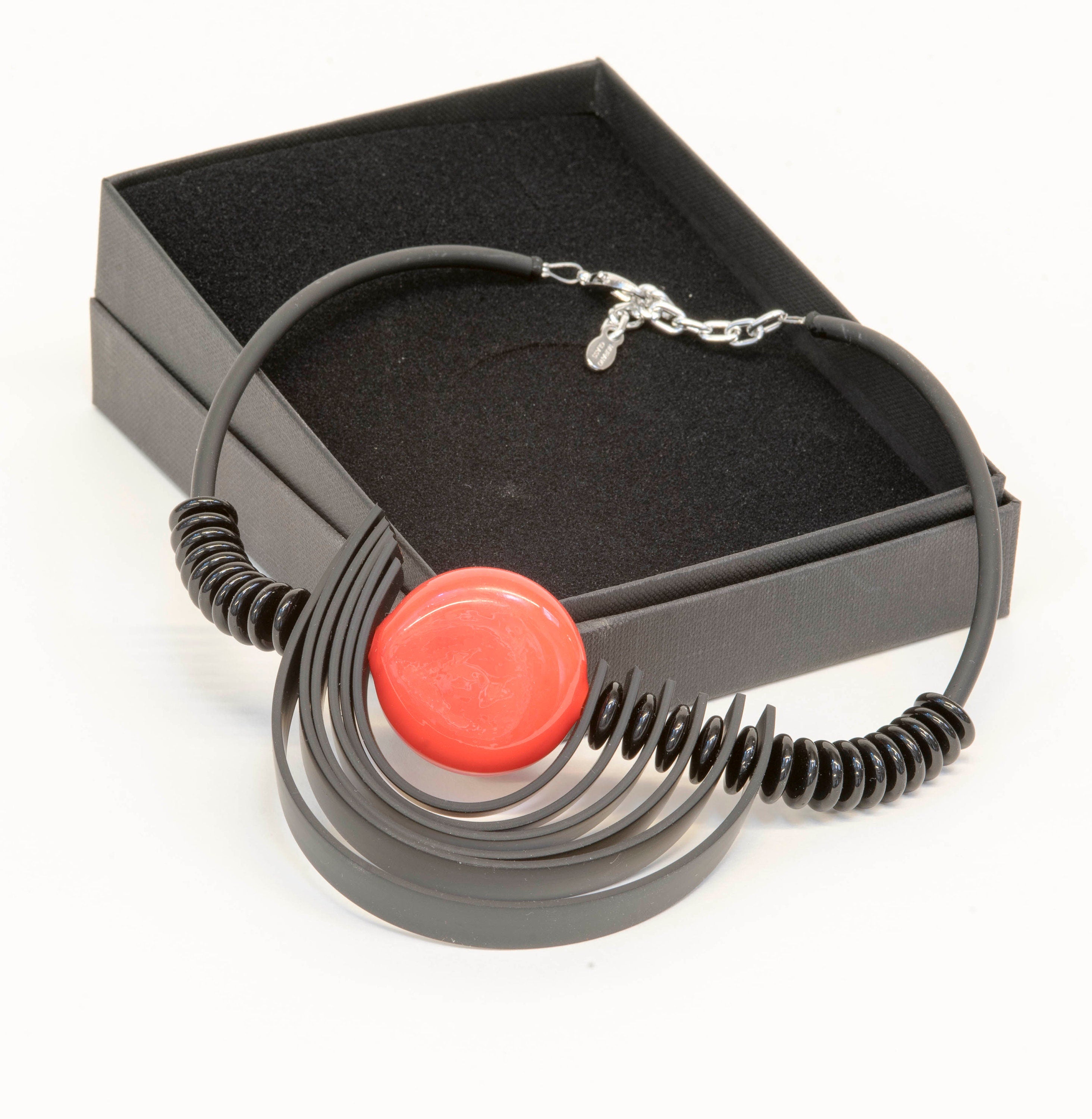 NECKLACE Murano glass handmade in Murano by Cesare Sent original made in Italy glass beads rubber tube fashion modern different crafts