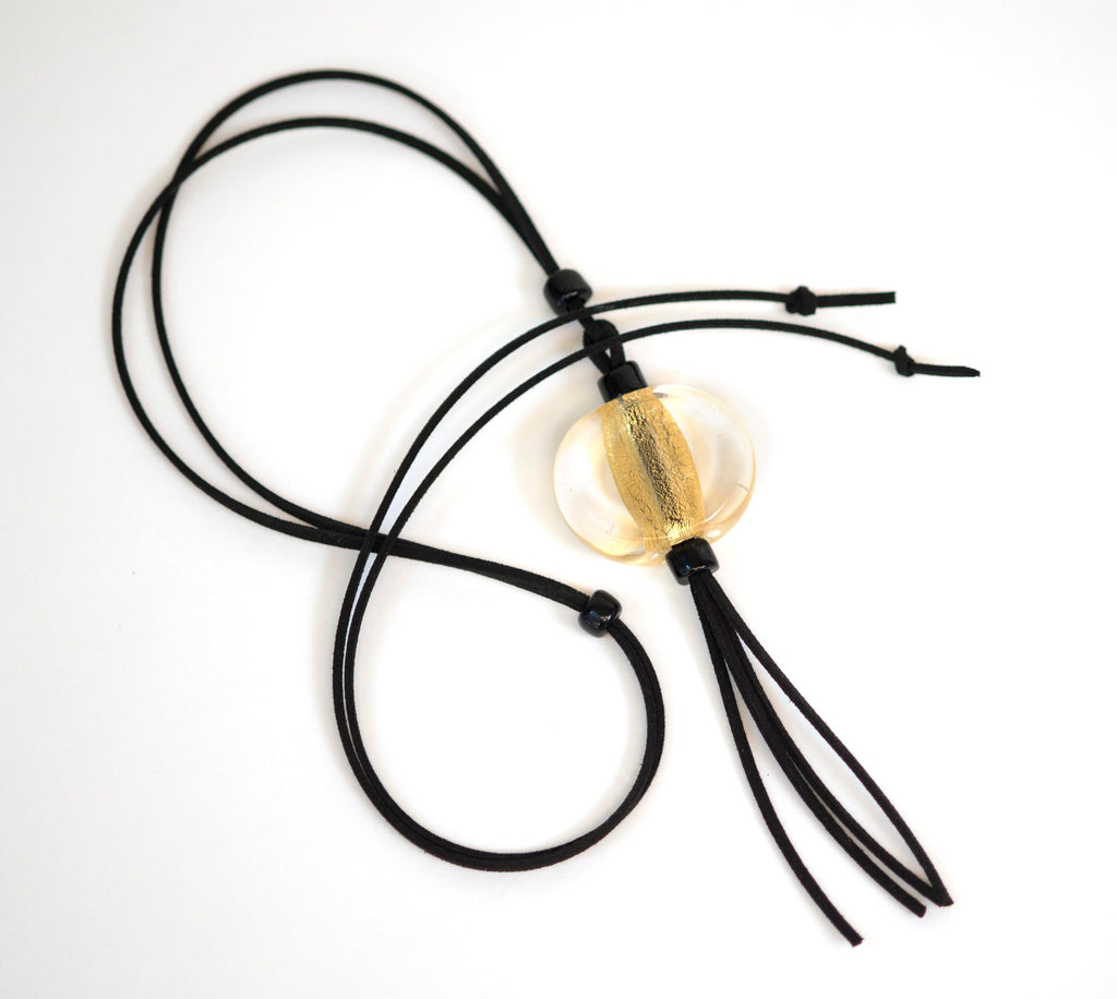 Murano glass necklace handmade in Murano by Cesare Sent original made in italy fashion elegant accessory silver leaf crafts lampworking