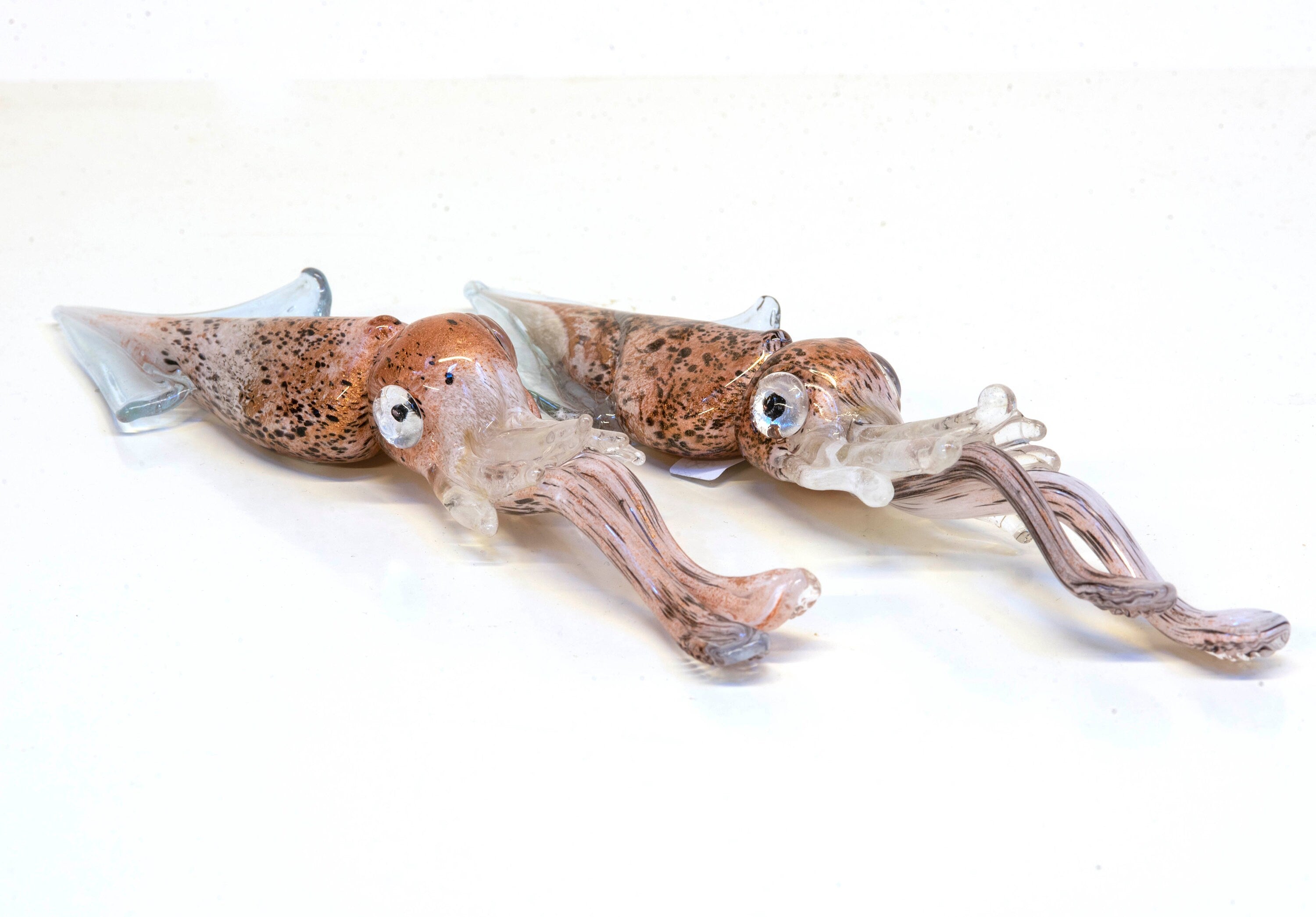 Squid in Murano glass. Realistic realization in glass . Sculpture of the glass master.