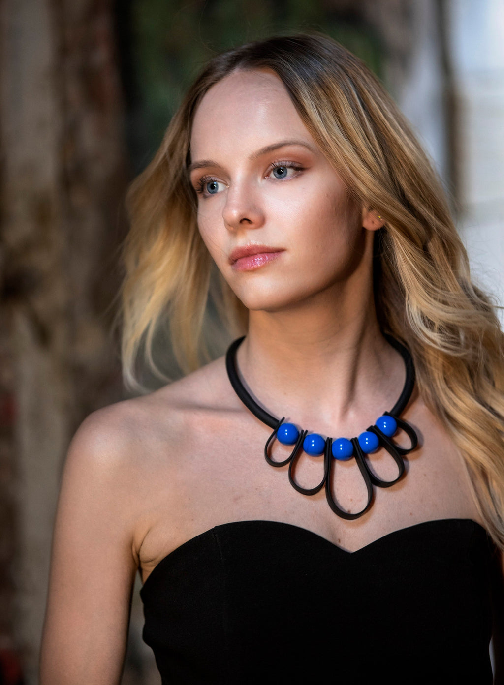 NECKLACE Murano glass handmade in Murano by Cesare Sent original made in Italy glass beads rubber tube fashion modern different crafts