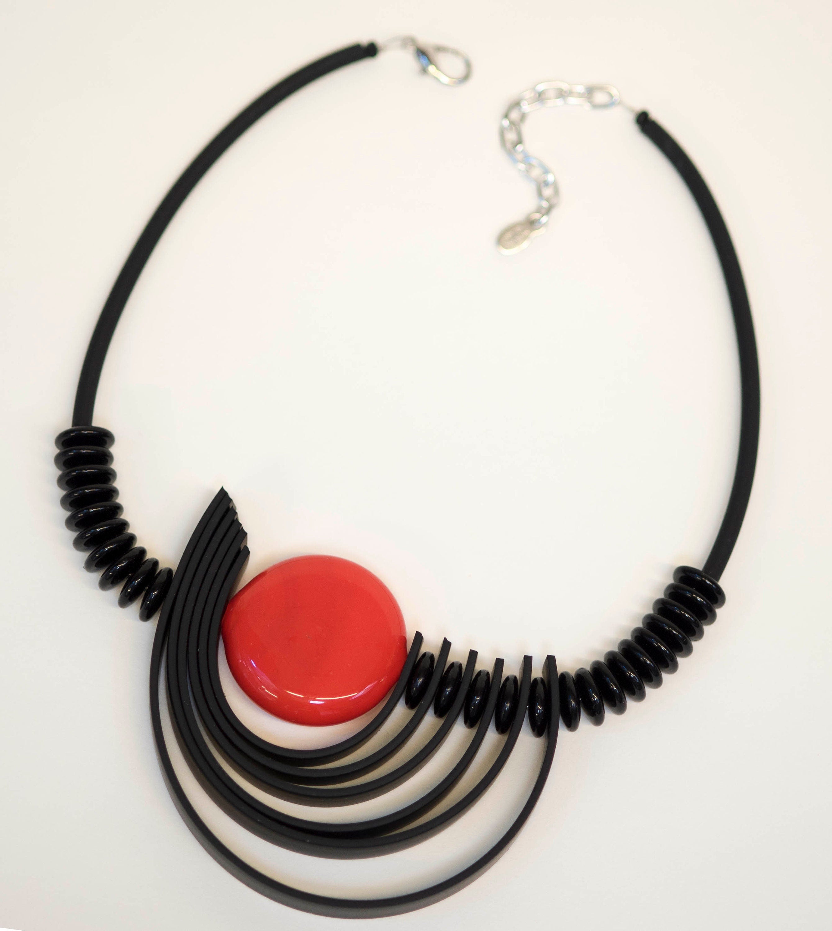 NECKLACE Murano glass handmade in Murano by Cesare Sent original made in Italy glass beads rubber tube fashion modern different crafts