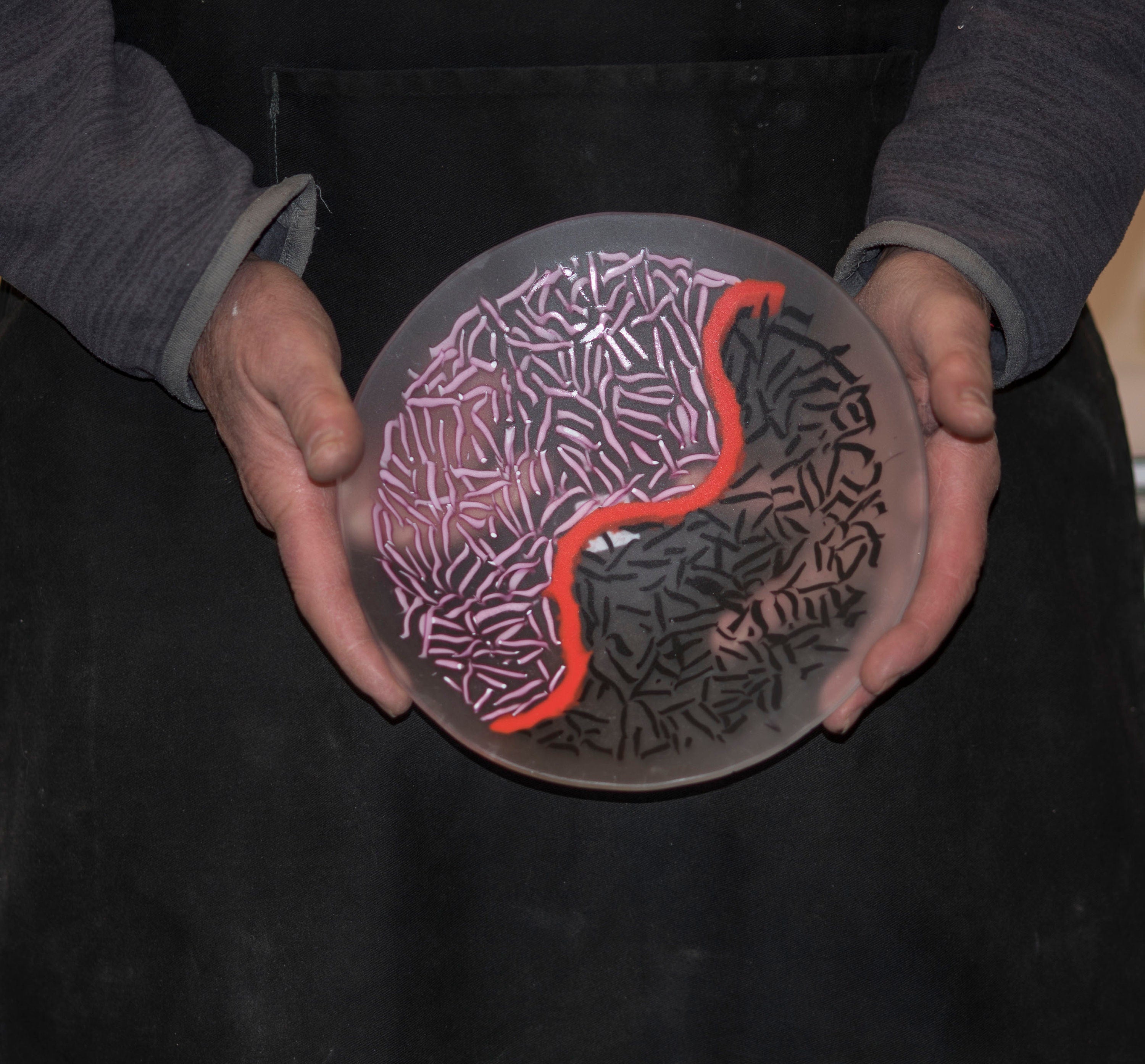 Murano glass bowl. Exclusive original decorative object. Refined unique piece. OOAK Cesare Sent.