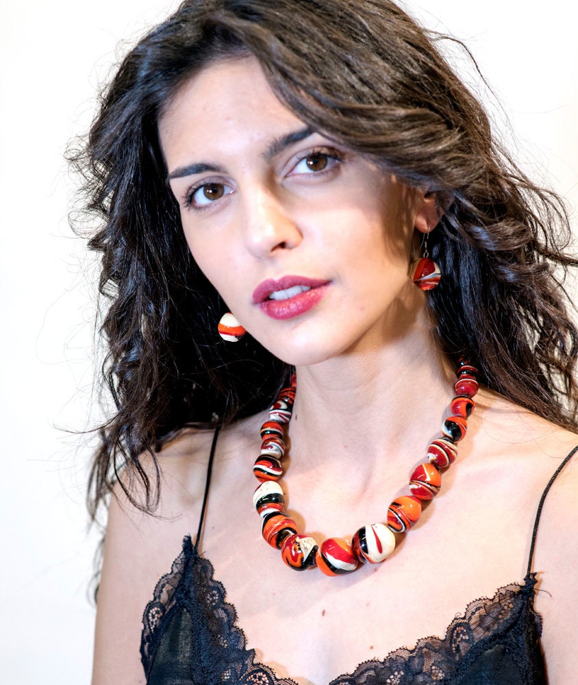 Murano Glass Necklace handmade in Murano by Cesare Sent original made in Italy special glass jewelery beautifull lampworking crafts