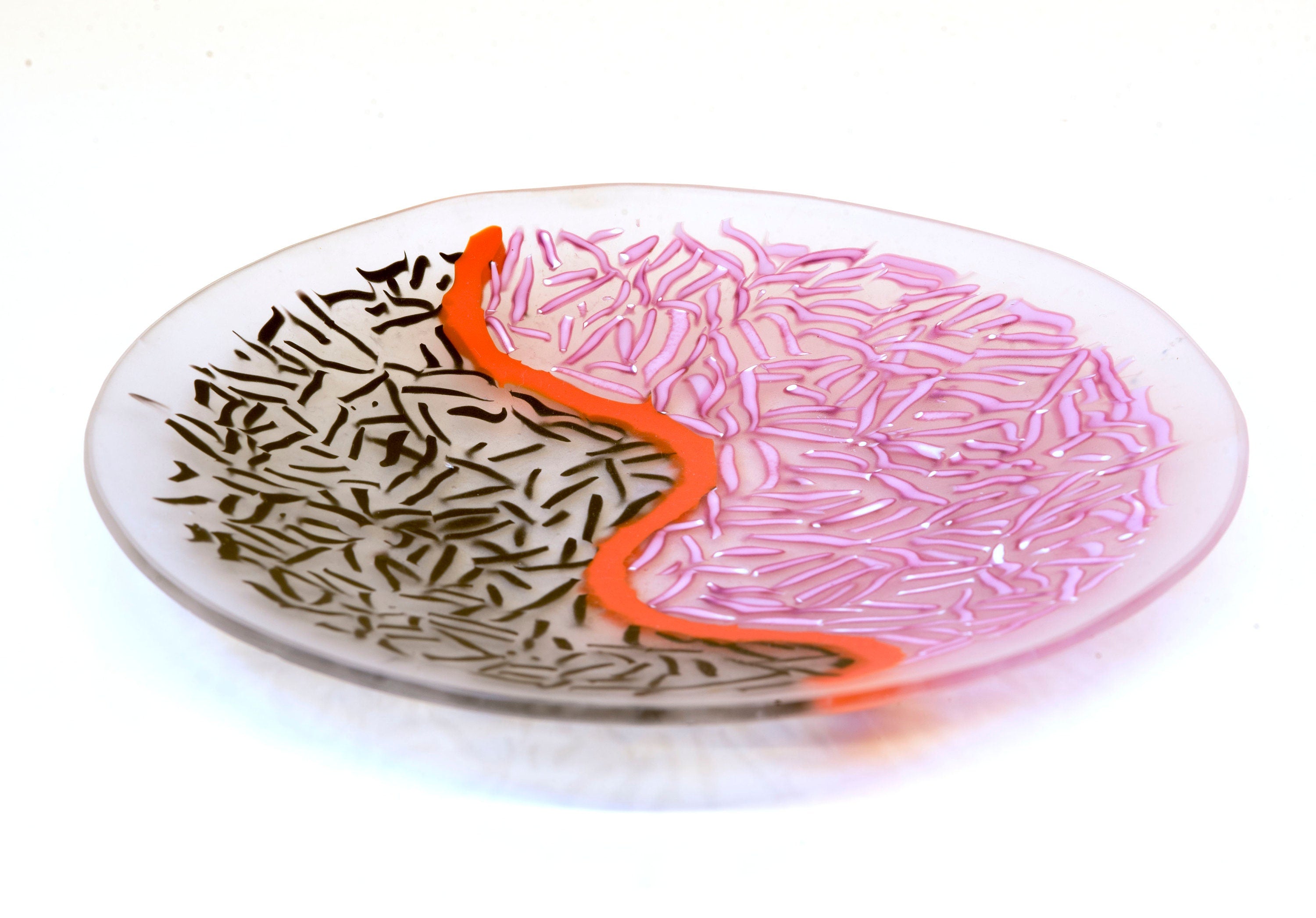 Murano glass bowl. Exclusive original decorative object. Refined unique piece. OOAK Cesare Sent.