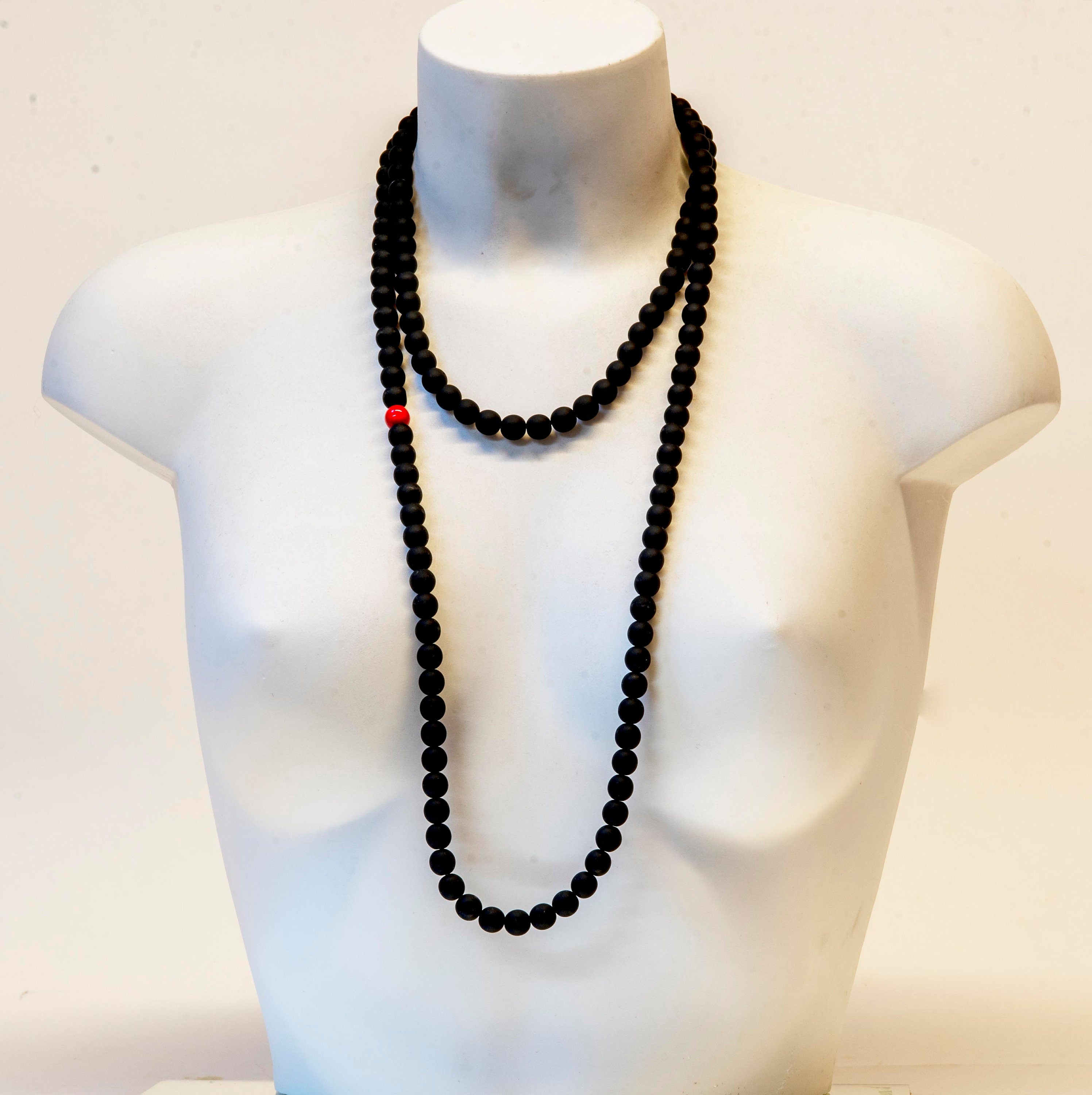 Murano glass necklace handmade by Cesare Sent original made in Italy very long elegant necklace sandblasted glass beads Statement necklace