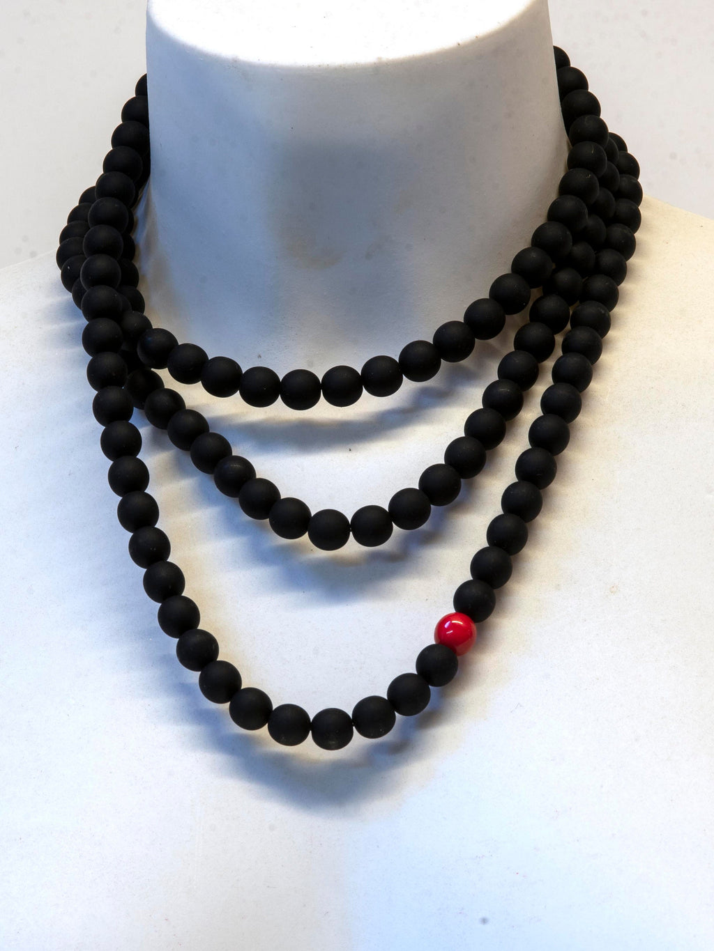 Murano glass necklace handmade by Cesare Sent original made in Italy very long elegant necklace sandblasted glass beads Statement necklace