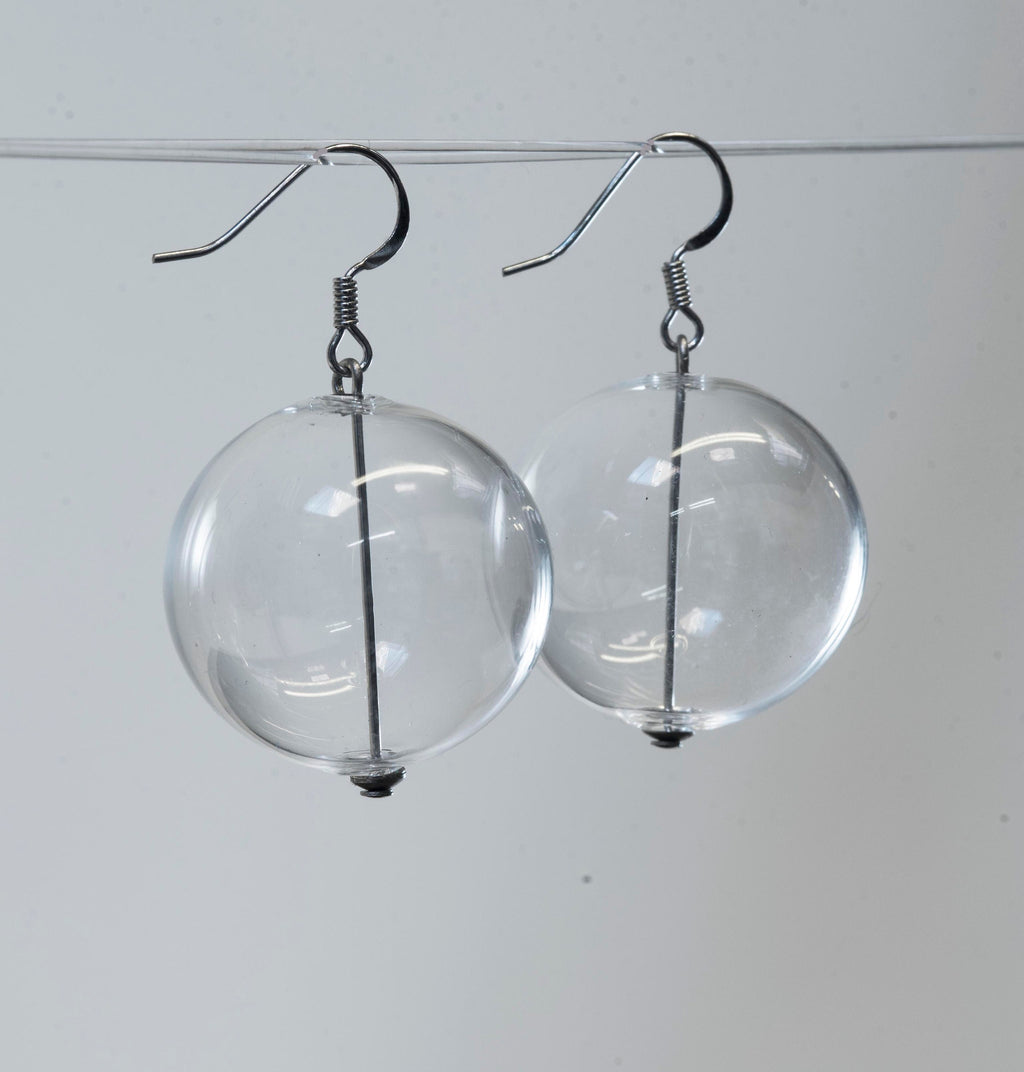 Blown glass necklace -Glass bubbles - Spheres - transparent beads - necklace - Murano glass- Murano necklace Phone essential to ship.