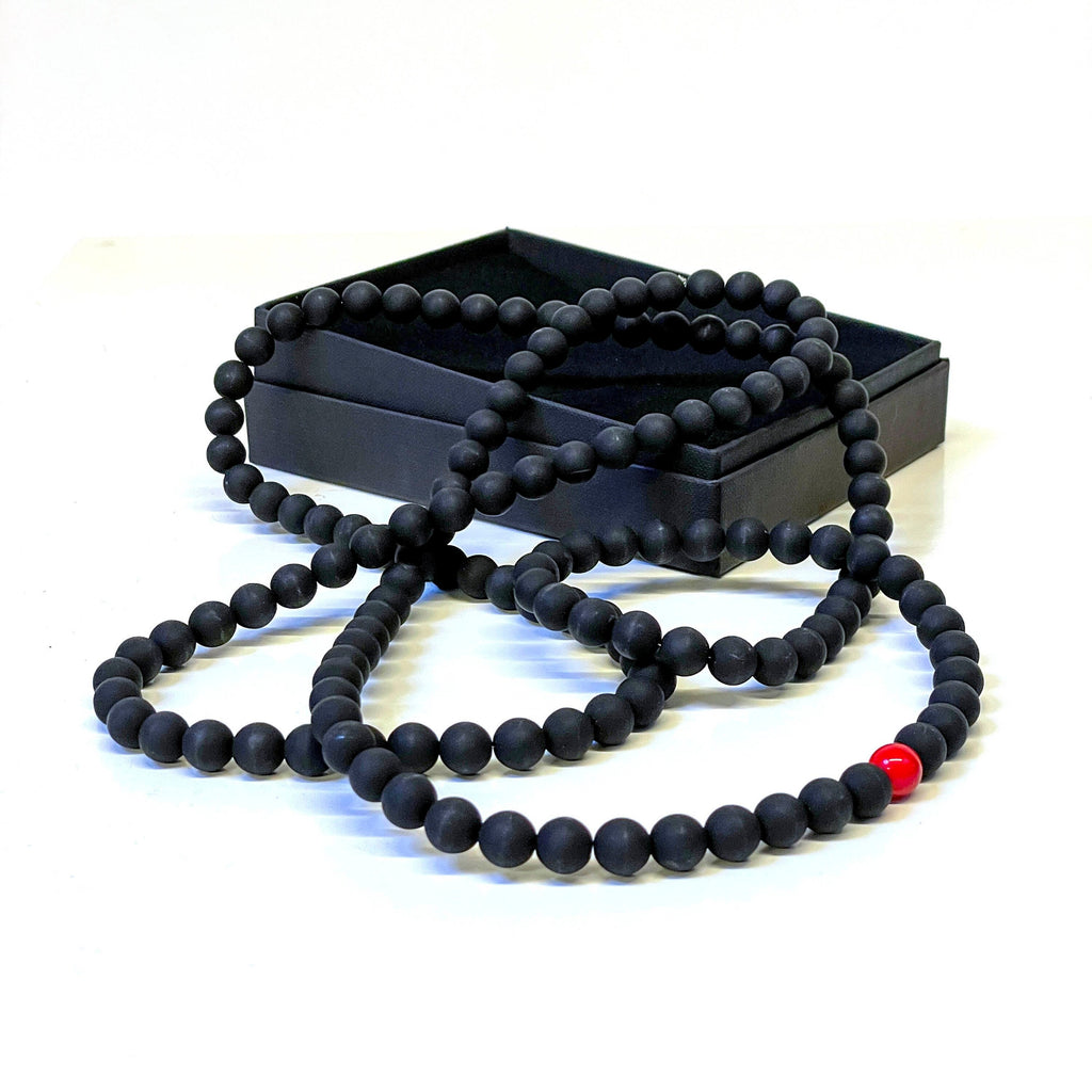 Murano glass necklace handmade by Cesare Sent original made in Italy very long elegant necklace sandblasted glass beads Statement necklace