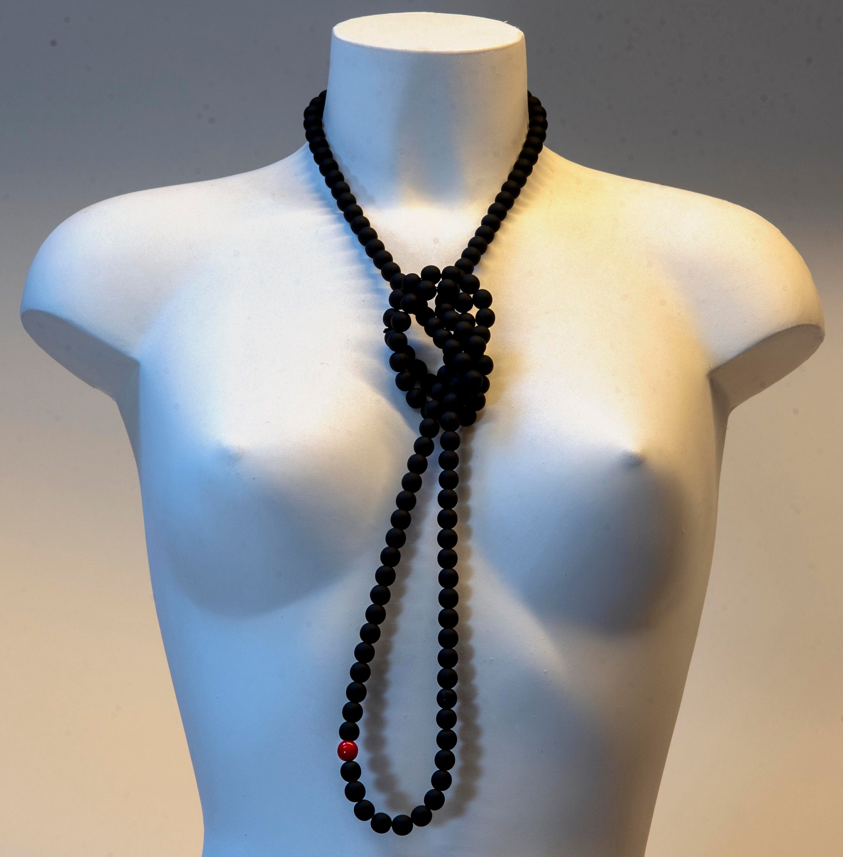 Murano glass necklace handmade by Cesare Sent original made in Italy very long elegant necklace sandblasted glass beads Statement necklace