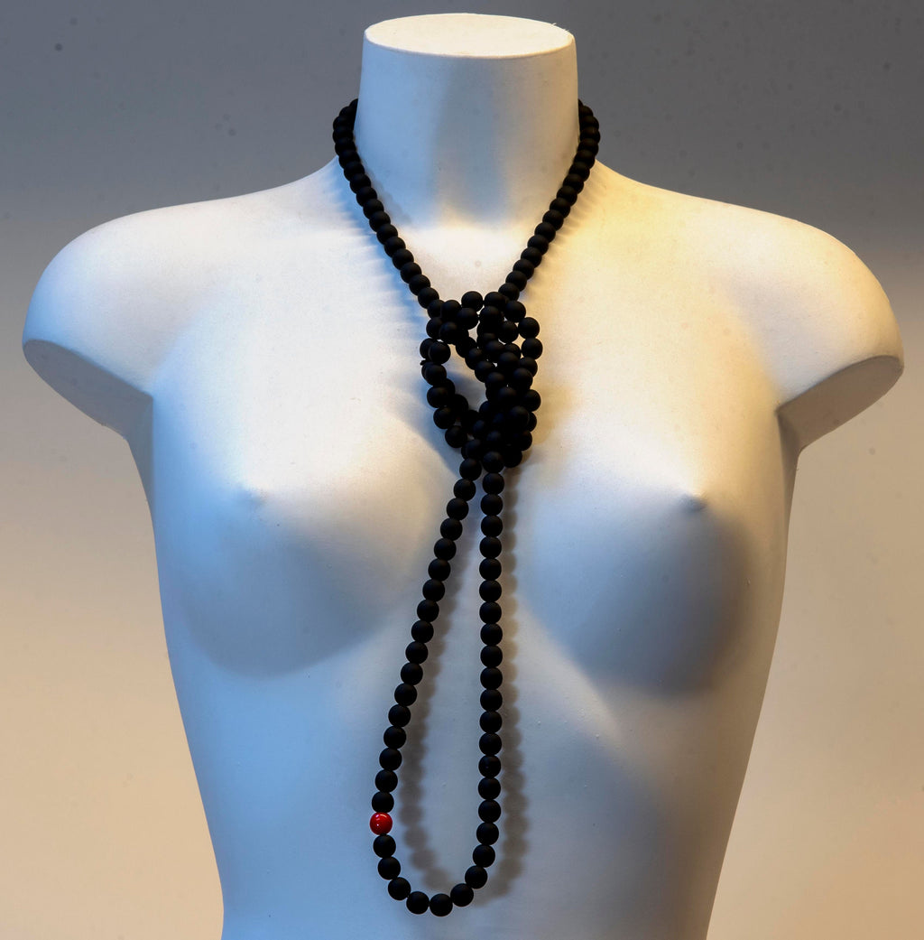 Murano glass necklace handmade by Cesare Sent original made in Italy very long elegant necklace sandblasted glass beads Statement necklace