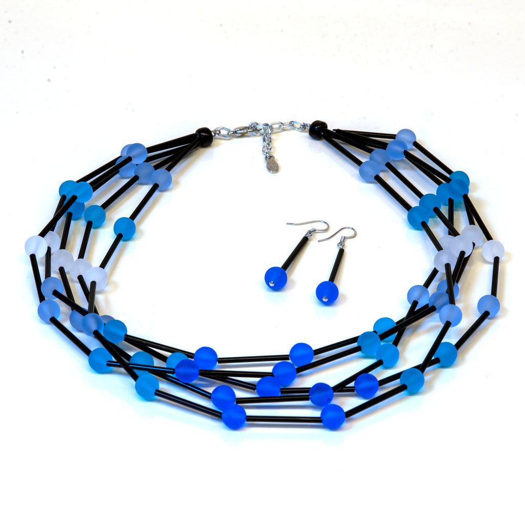 statement necklace, statement necklace for women, multicolor statement necklace, multiwire necklace, Murano glass necklace, Italy craft.