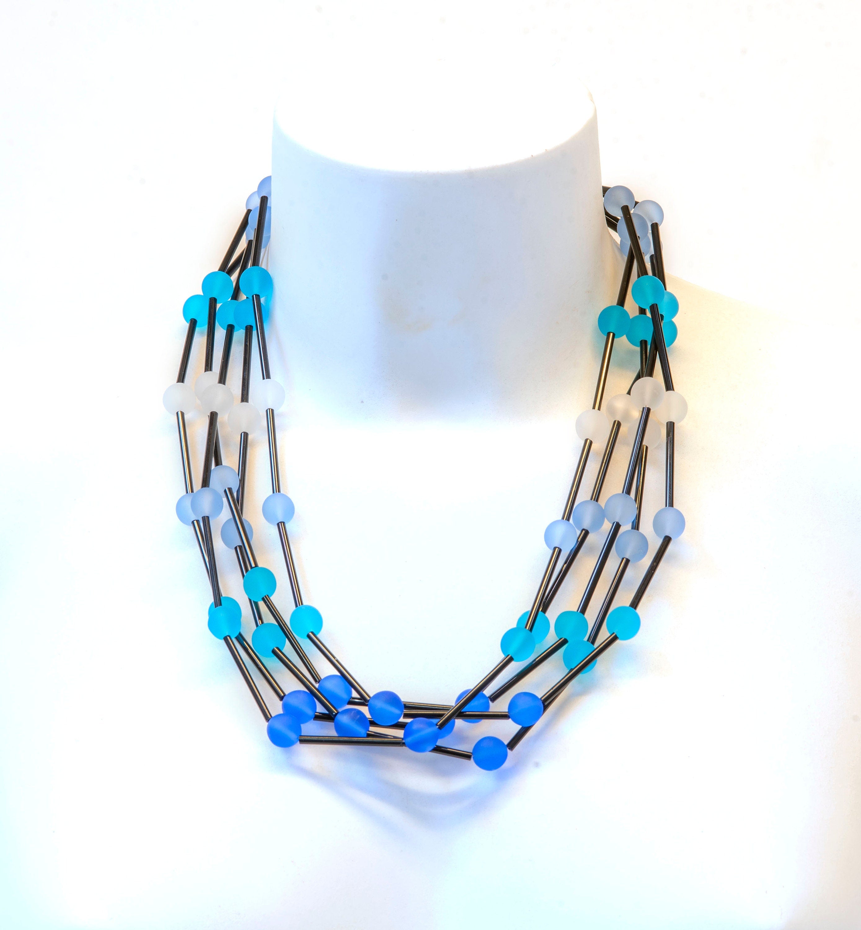 statement necklace, statement necklace for women, multicolor statement necklace, multiwire necklace, Murano glass necklace, Italy craft.
