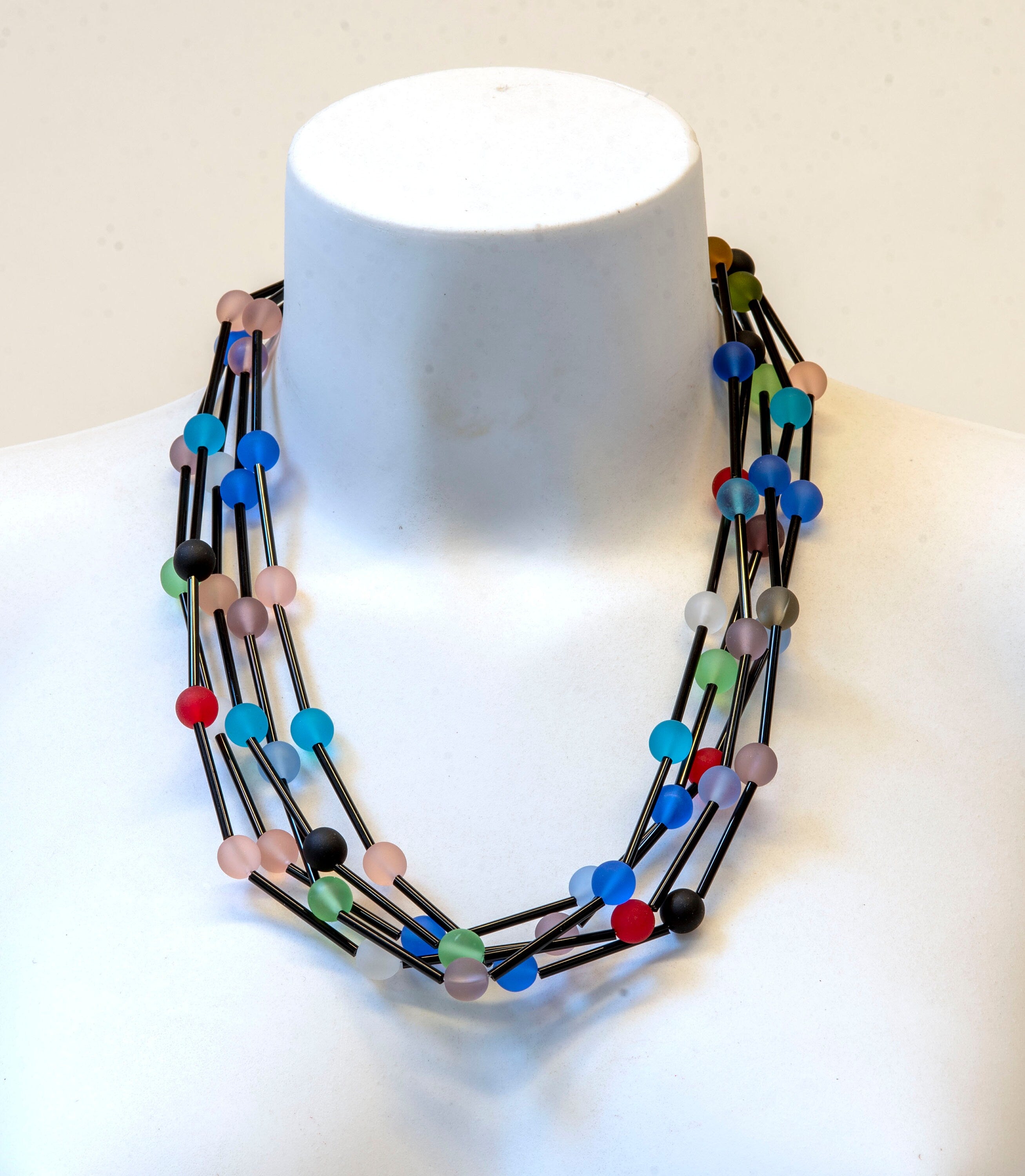 statement necklace, statement necklace for women, multicolor statement necklace, multiwire necklace, Murano glass necklace, Italy craft.