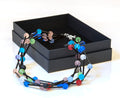 statement necklace, statement necklace for women, multicolor statement necklace, multiwire necklace, Murano glass necklace, Italy craft.