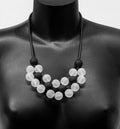 Glass necklace, black/white necklace, statement necklace, satin glass, original necklace, Murano glass, modern design, necklace unusual Sent