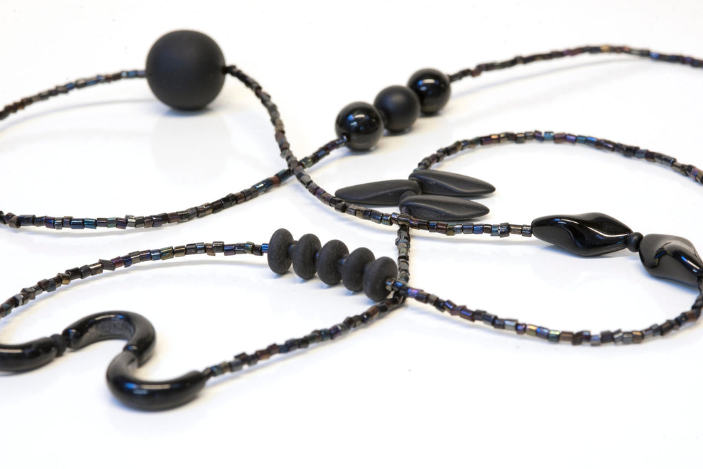 Long glass necklace made in Murano by Sent original made in Italy elegant modern strands long necklace crafts jewelry Statement gift