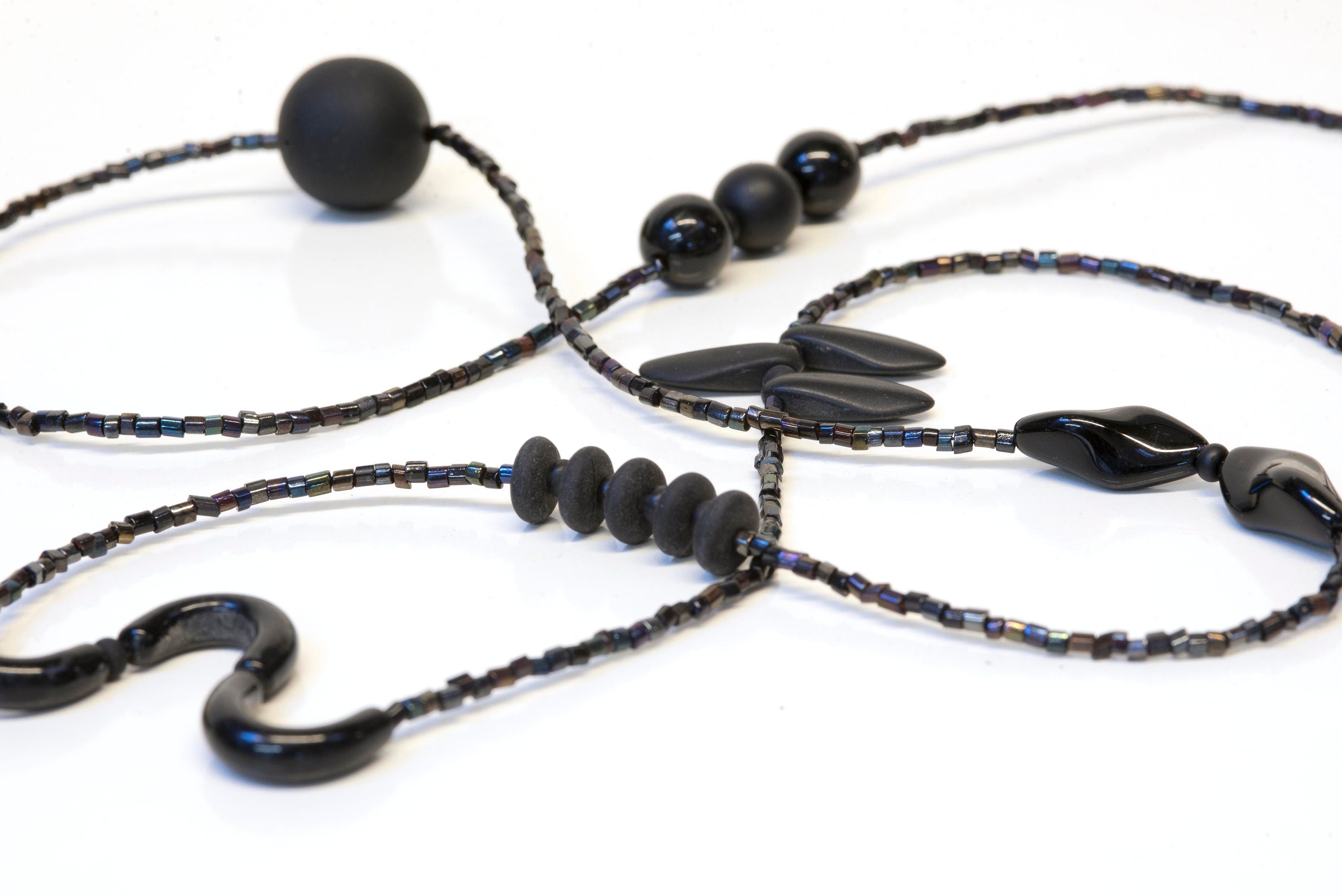 Long glass necklace made in Murano by Sent original made in Italy elegant modern strands long necklace crafts jewelry Statement gift