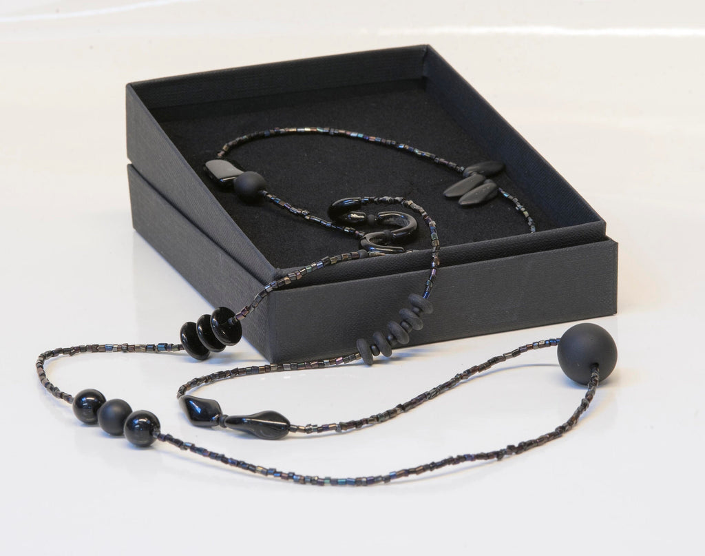 Long glass necklace made in Murano by Sent original made in Italy elegant modern strands long necklace crafts jewelry Statement gift