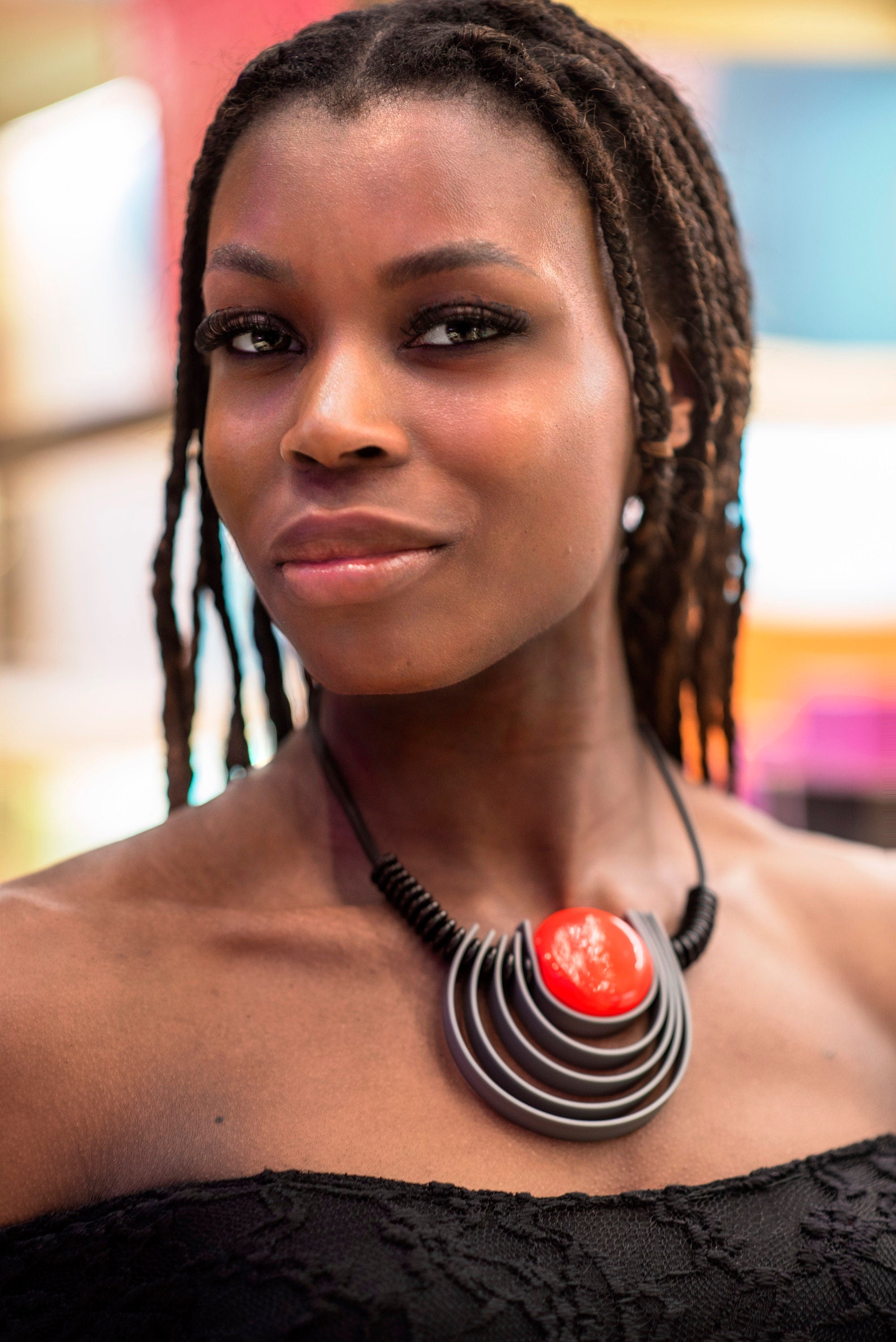 NECKLACE Murano glass handmade in Murano by Cesare Sent original made in Italy glass beads rubber tube fashion modern different crafts