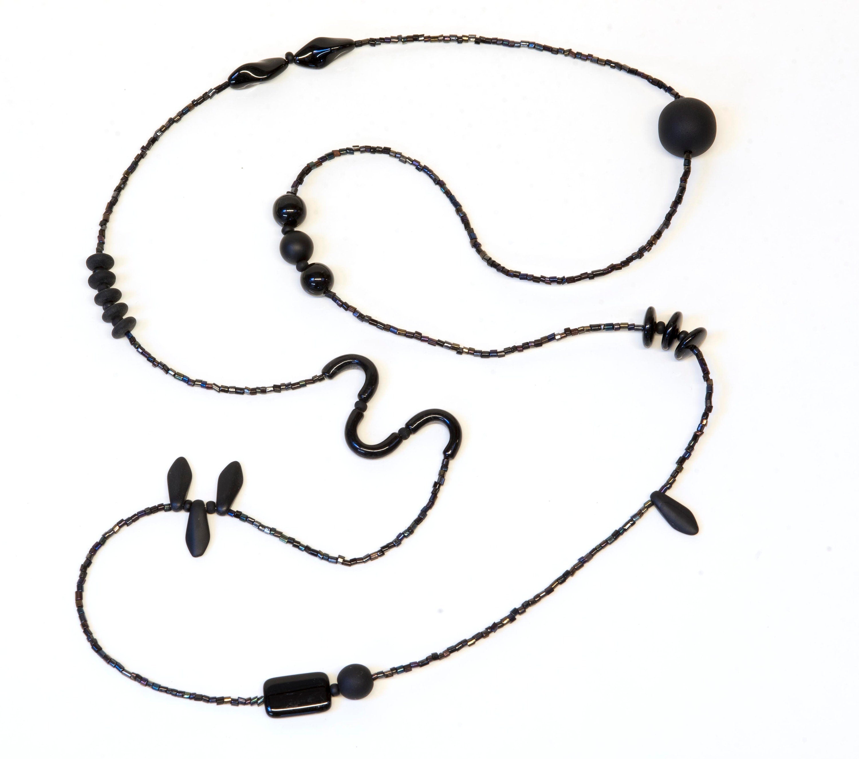 Long glass necklace made in Murano by Sent original made in Italy elegant modern strands long necklace crafts jewelry Statement gift